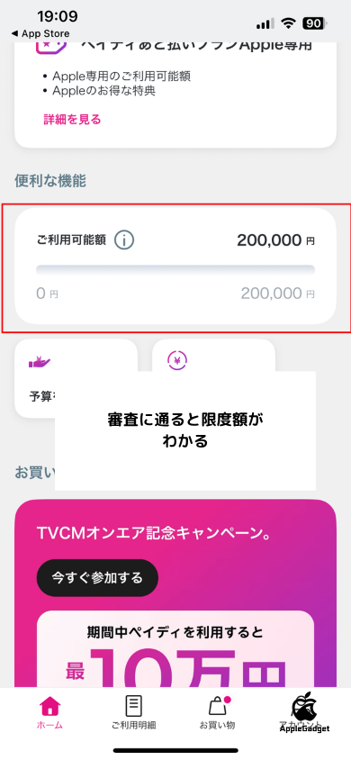 ペイディあと払いプラン Apple専用 STEP3