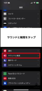 サウンドと触覚をタップ