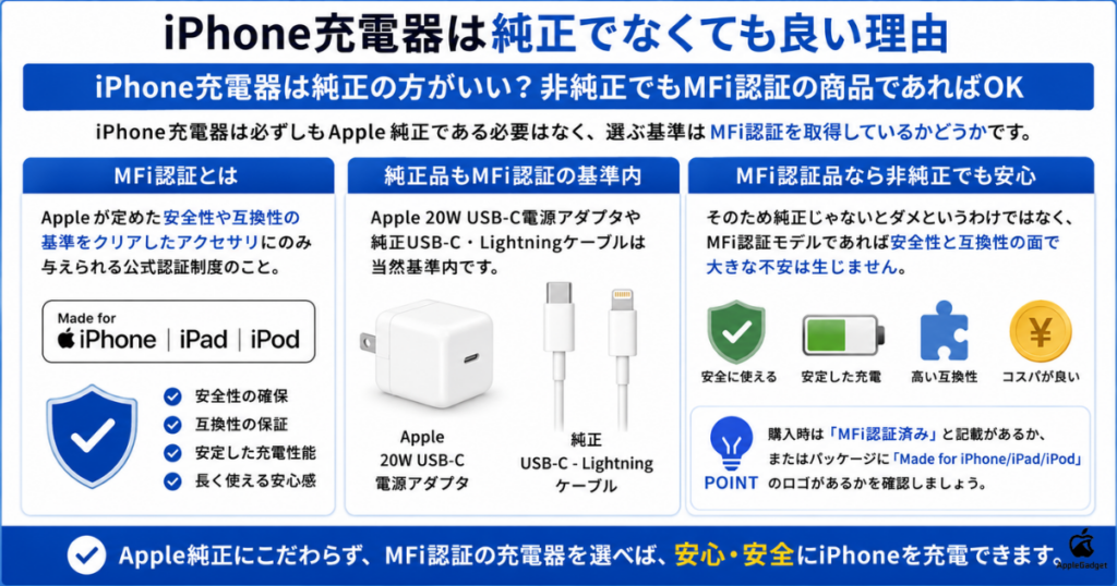iPhone充電器は純正でなくても良い理由