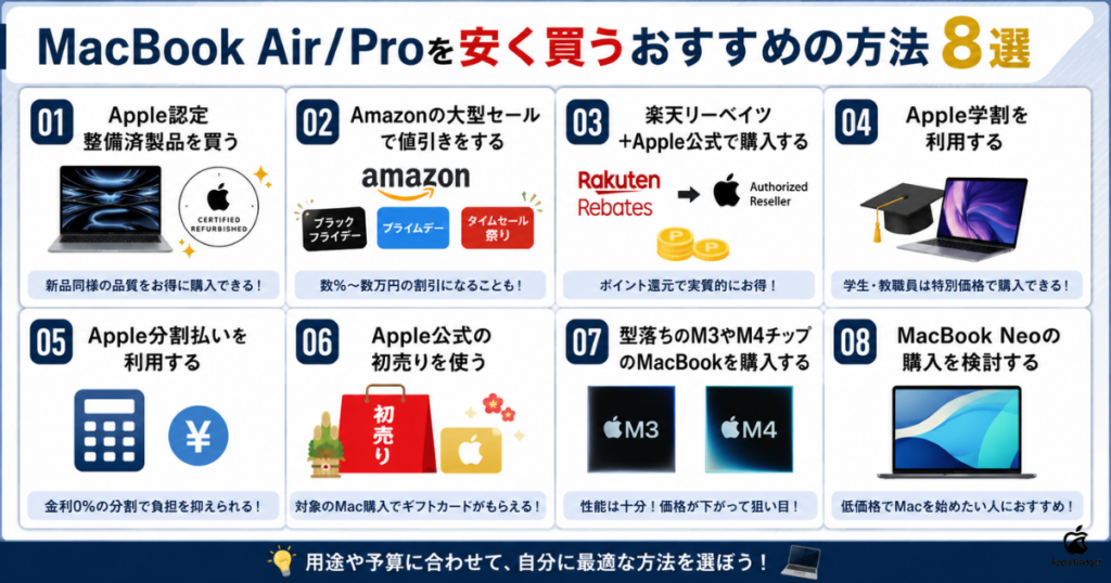 MacBook Air/Proを安く買うおすすめの方法