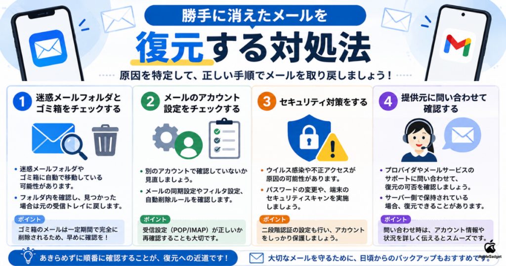 勝手に消えたメールを復元する対処法