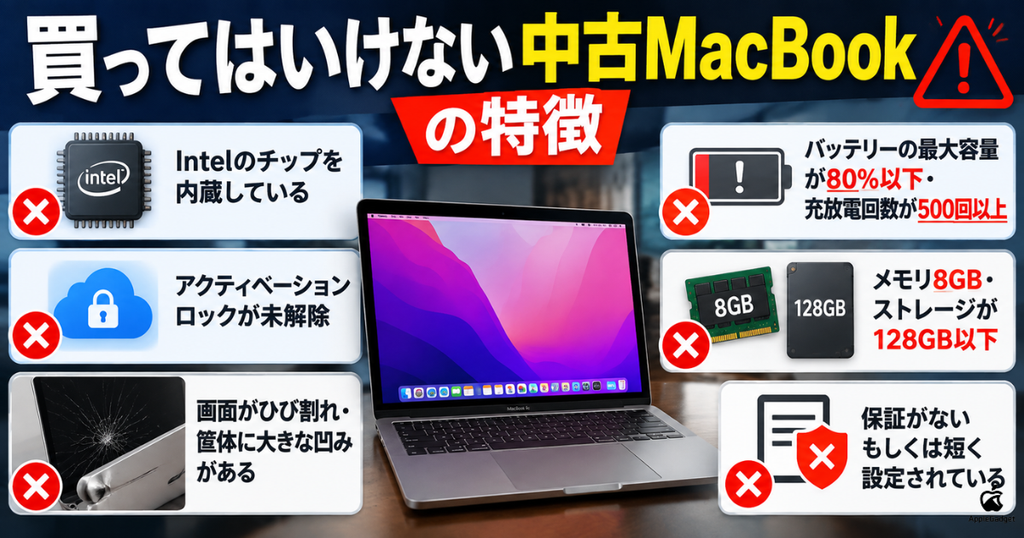 買ってはいけない中古MacBookの特徴一覧